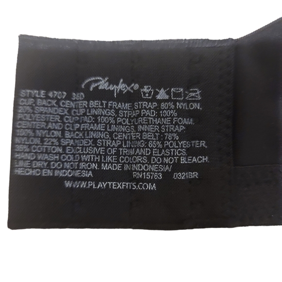 Playtex Secrets All Over Smoothing Bra Size 36D NWT Black - Picture 6 of 6